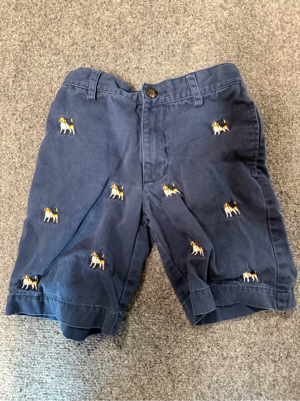 Chaps Navy Embroidered Dog Motif boys size 5 Shorts